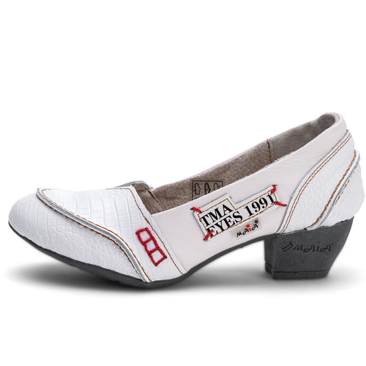 Pumps | TMA 6120 | Damen Halbschuhe mit Absatz | Echtleder | weiß | Größen 36 - 42