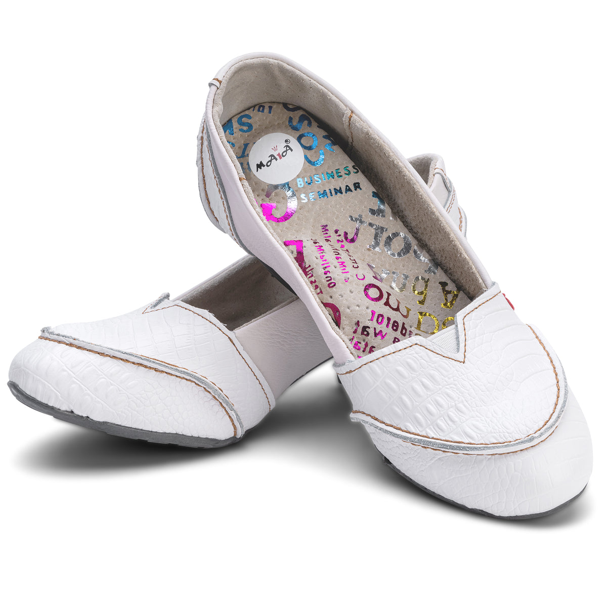Pumps | TMA 6120 | Damen Halbschuhe mit Absatz | Echtleder | weiß | Größen 36 - 42