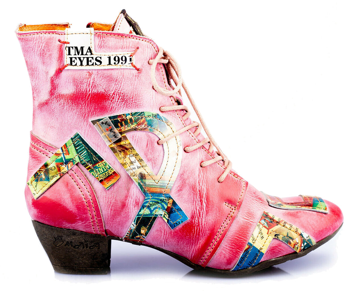 Damen Stiefeletten | TMA 6171 | Frühjahr | Sommer | Herbst | Echtleder | rot | Größen 36 - 42
