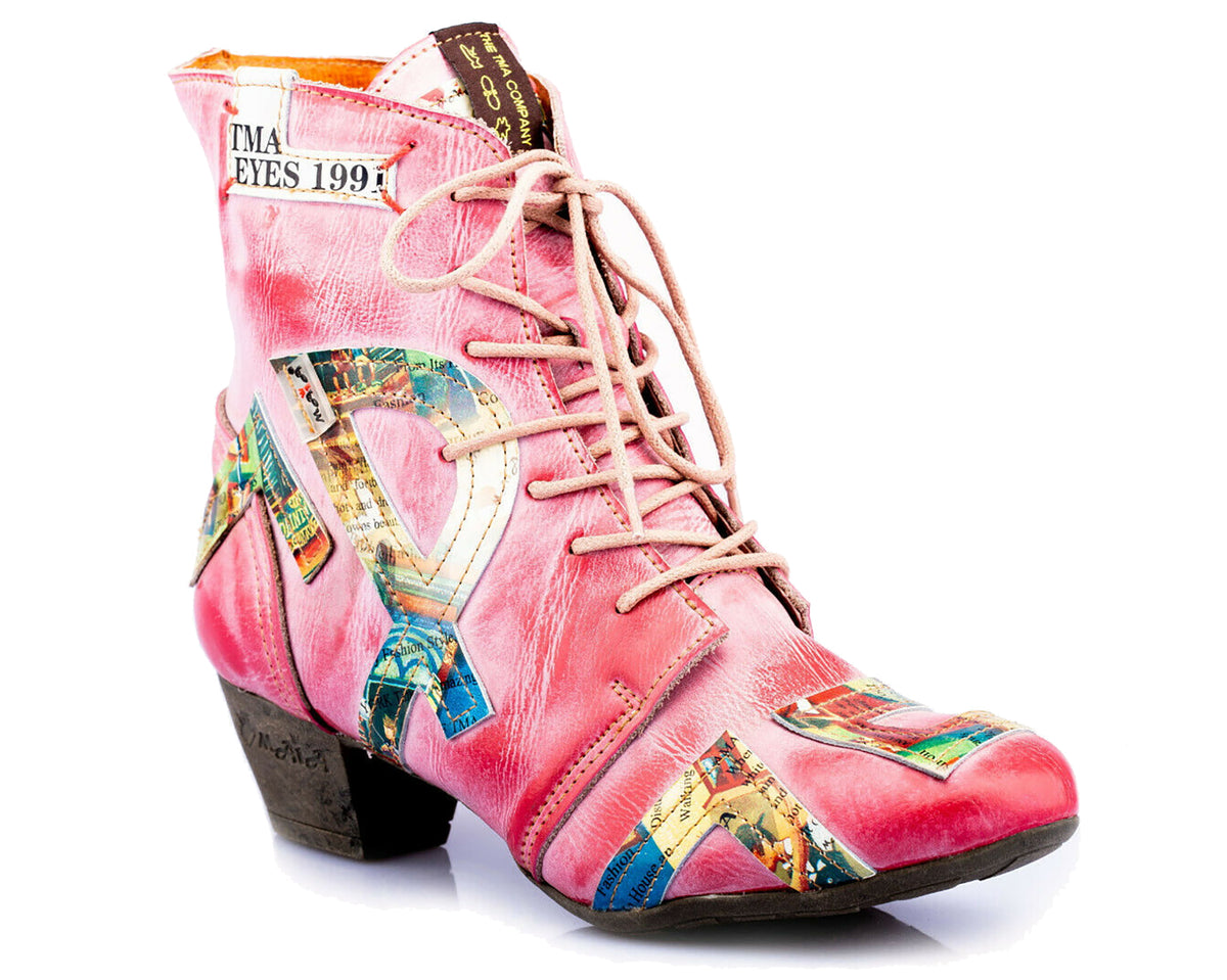 Damen Stiefeletten | TMA 6171 | Frühjahr | Sommer | Herbst | Echtleder | rot | Größen 36 - 42