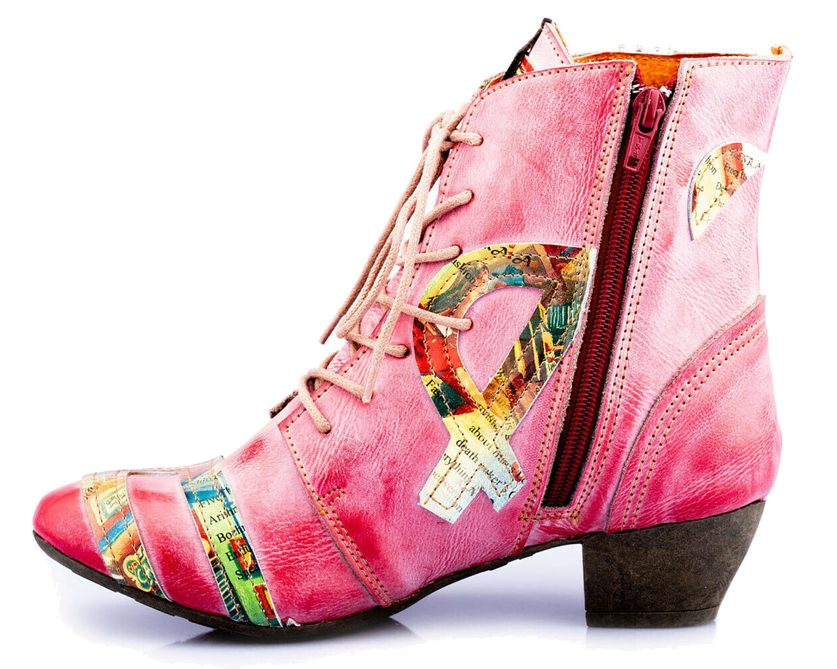 Damen Stiefeletten | TMA 6171 | Frühjahr | Sommer | Herbst | Echtleder | rot | Größen 36 - 42