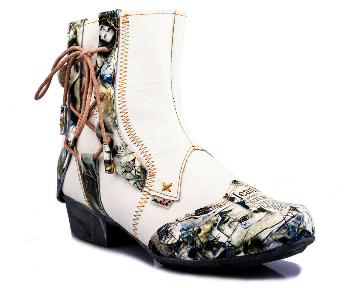 Damen Stiefeletten | TMA 6186 | Frühjahr | Sommer | Herbst | Echtleder | weiß | Größen 36 - 42