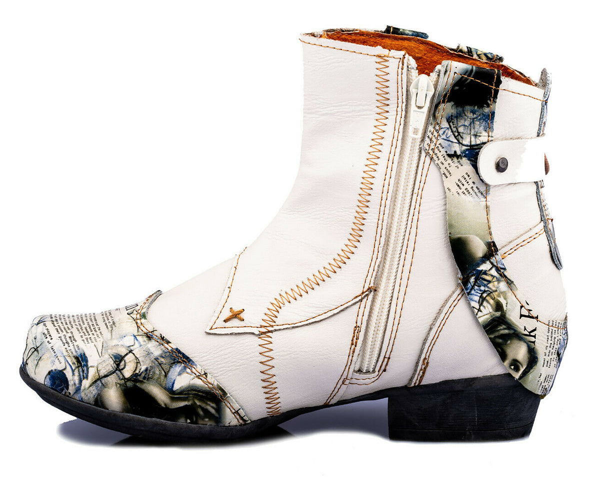 Damen Stiefeletten | TMA 6186 | Frühjahr | Sommer | Herbst | Echtleder | weiß | Größen 36 - 42