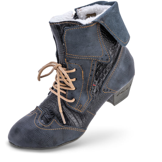 Damen Stiefeletten | TMA 6188F | Herbst Winter | Echtleder | gefüttert | schwarz | Größen 36 - 42