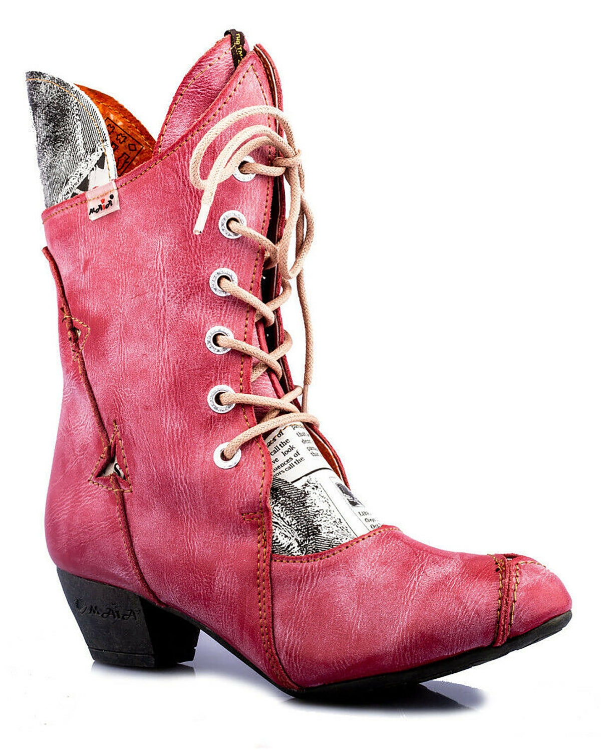Damenstiefel | TMA 7011 | modische Stiefel für Damen | ungefüttert | Echtleder | rot | Größen 36 - 42