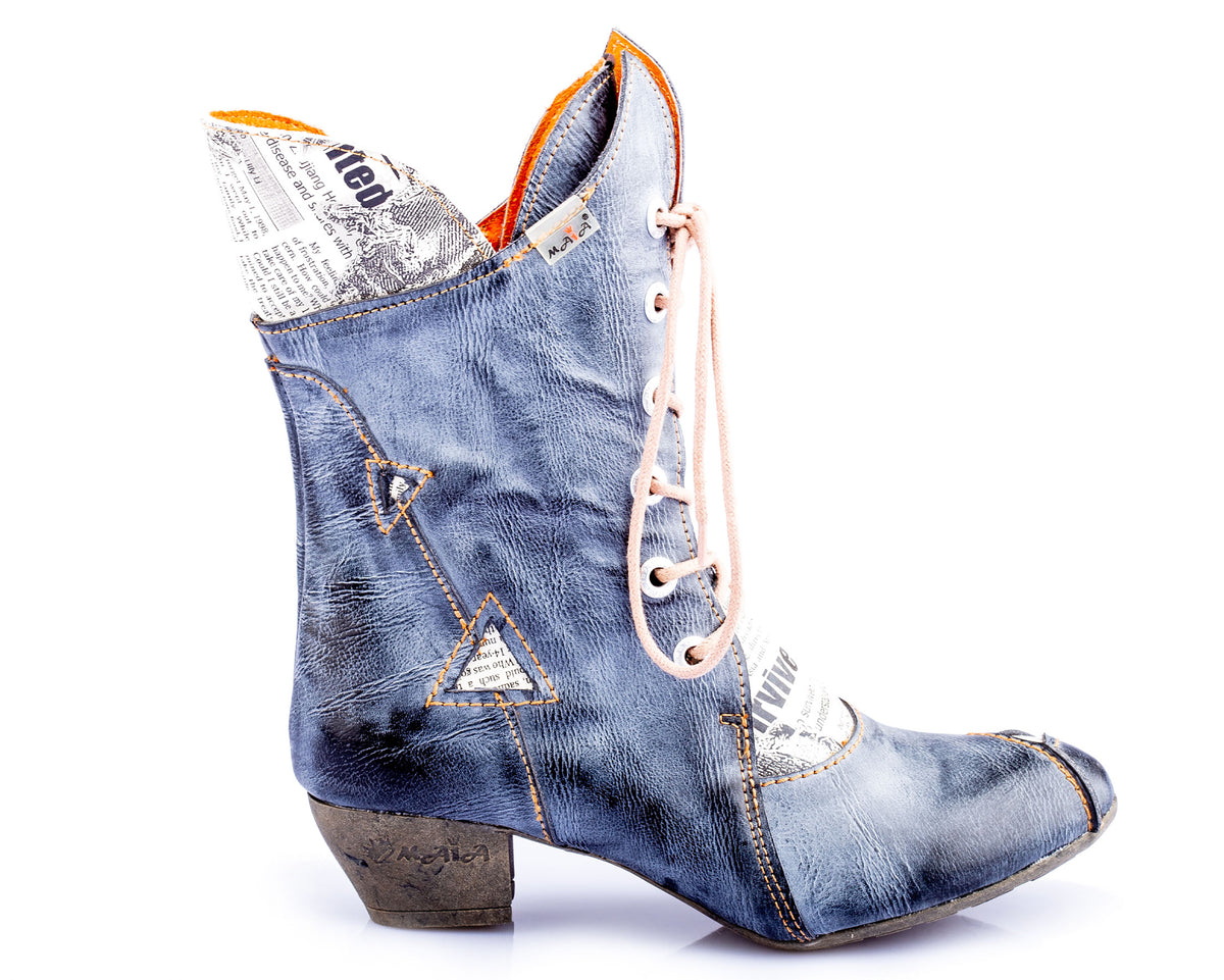 Damenstiefel | TMA 7011 | modische Stiefel für Damen | ungefüttert | Echtleder | schwarz | Größen 36 - 42