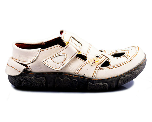 Damen Sandalen | TMA 7088 | komfortable Sandaletten | Halbschuhe | Echtleder | weiß | Größen 36 - 42