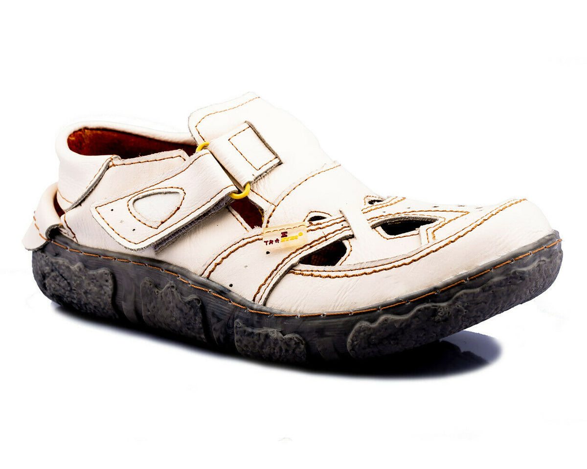 Damen Sandalen | TMA 7088 | komfortable Sandaletten | Halbschuhe | Echtleder | weiß | Größen 36 - 42