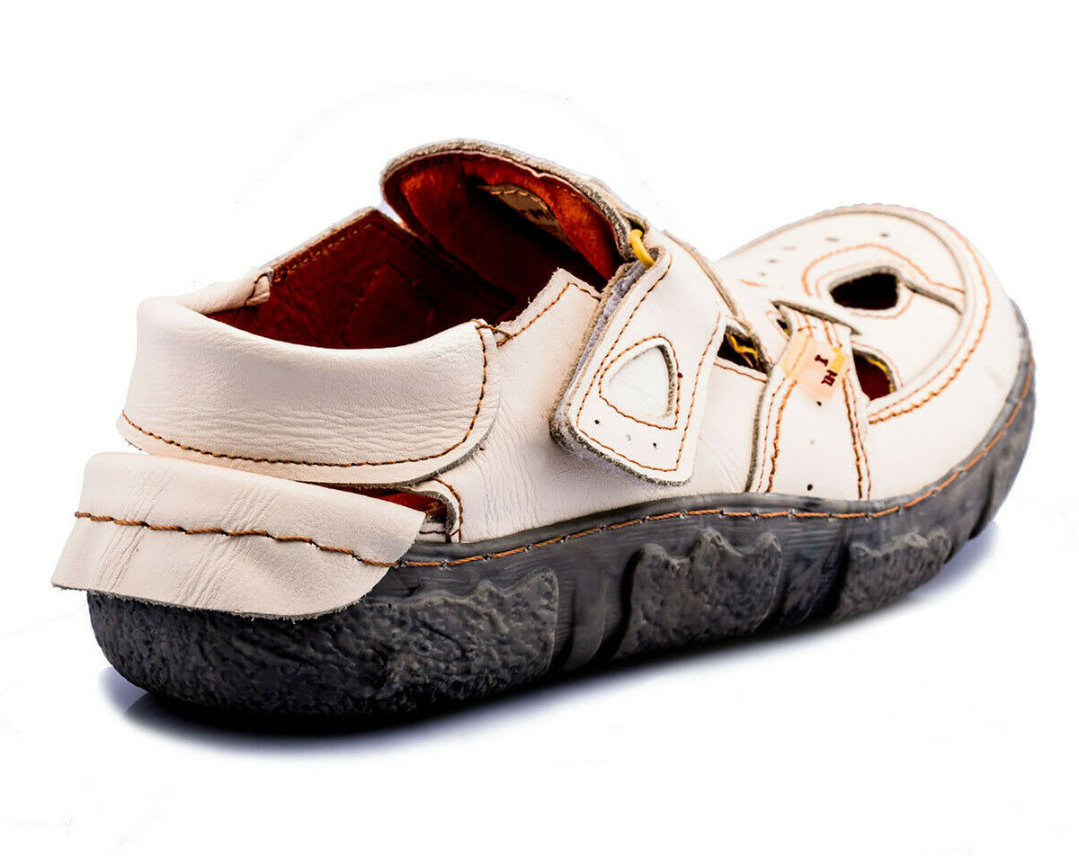 Damen Sandalen | TMA 7088 | komfortable Sandaletten | Halbschuhe | Echtleder | weiß | Größen 36 - 42
