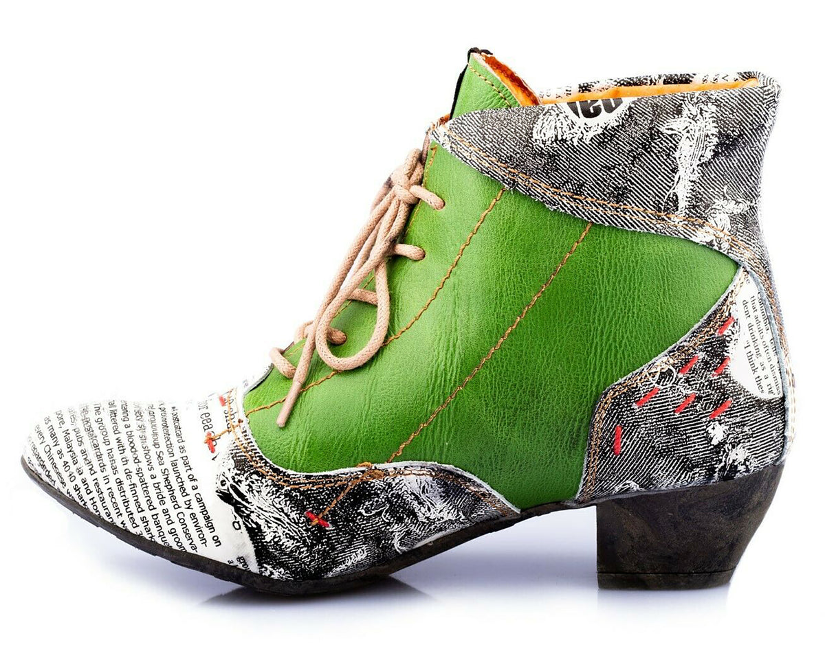Damen Stiefeletten | TMA 7616 | Frühjahr | Sommer | Herbst | Echtleder | grün | Größen 36 - 42
