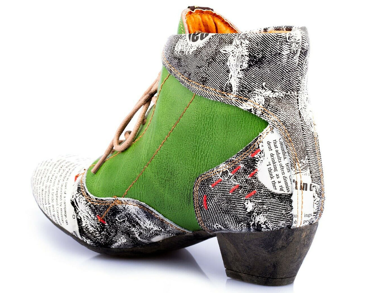 Damen Stiefeletten | TMA 7616 | Frühjahr | Sommer | Herbst | Echtleder | grün | Größen 36 - 42