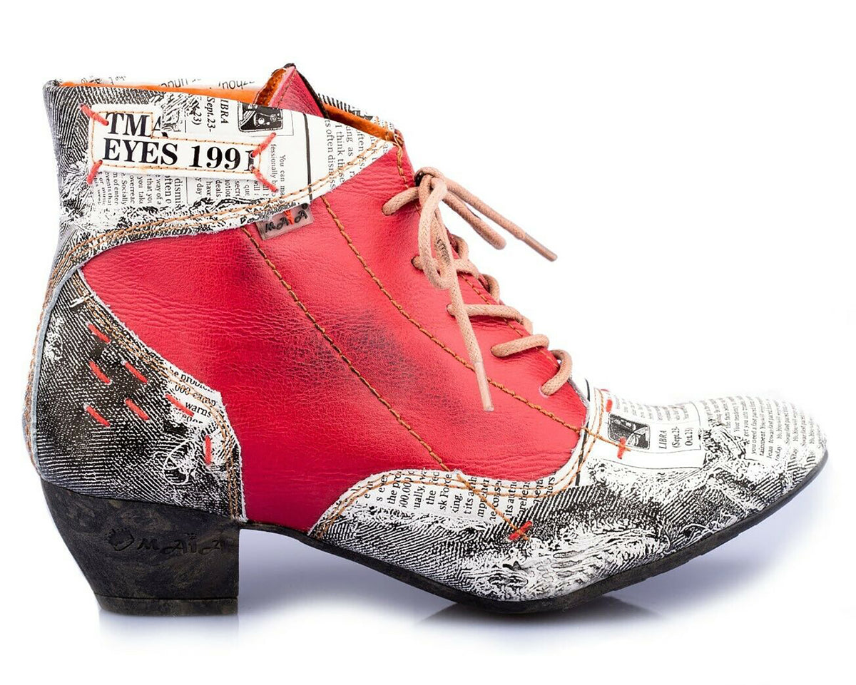 Damen Stiefeletten | TMA 7616 | Frühjahr | Sommer | Herbst | Echtleder | rot | Größen 36 - 42
