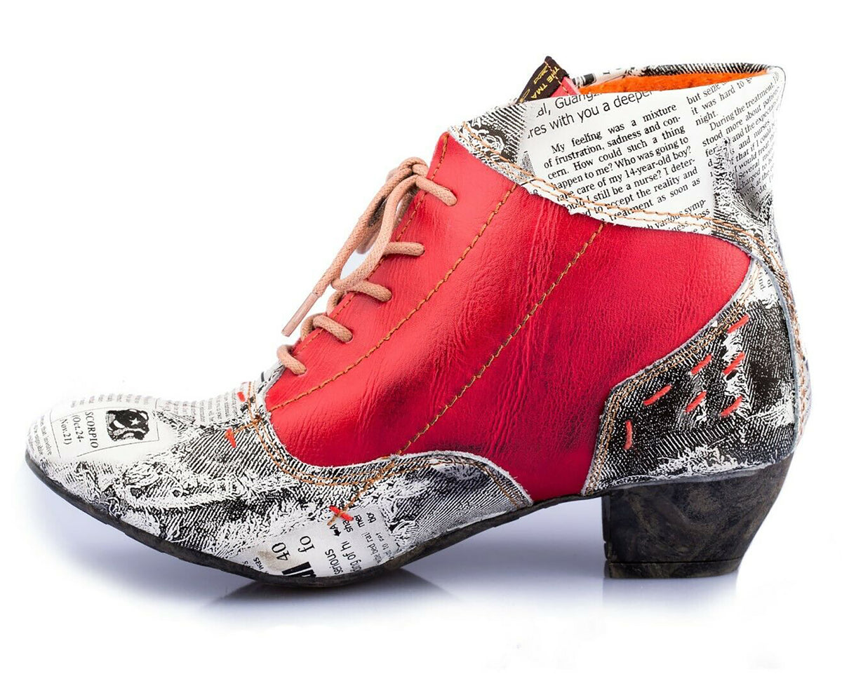 Damen Stiefeletten | TMA 7616 | Frühjahr | Sommer | Herbst | Echtleder | rot | Größen 36 - 42