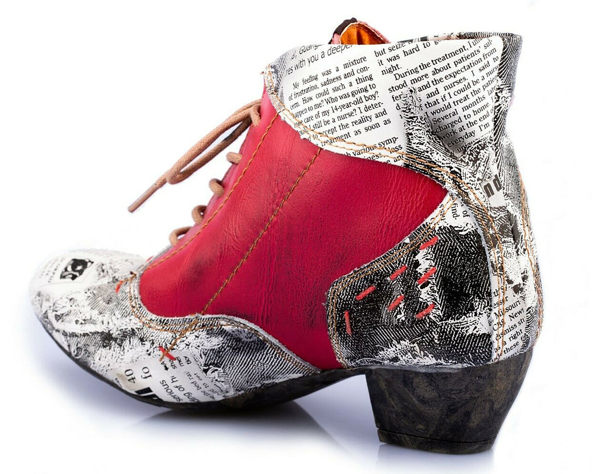 Damen Stiefeletten | TMA 7616 | Frühjahr | Sommer | Herbst | Echtleder | rot | Größen 36 - 42