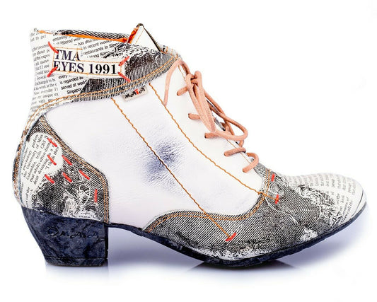 Damen Stiefeletten | TMA 7616 | Frühjahr | Sommer | Herbst | Echtleder | weiß | Größen 36 - 42