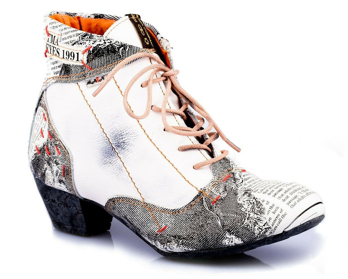Damen Stiefeletten | TMA 7616 | Frühjahr | Sommer | Herbst | Echtleder | weiß | Größen 36 - 42