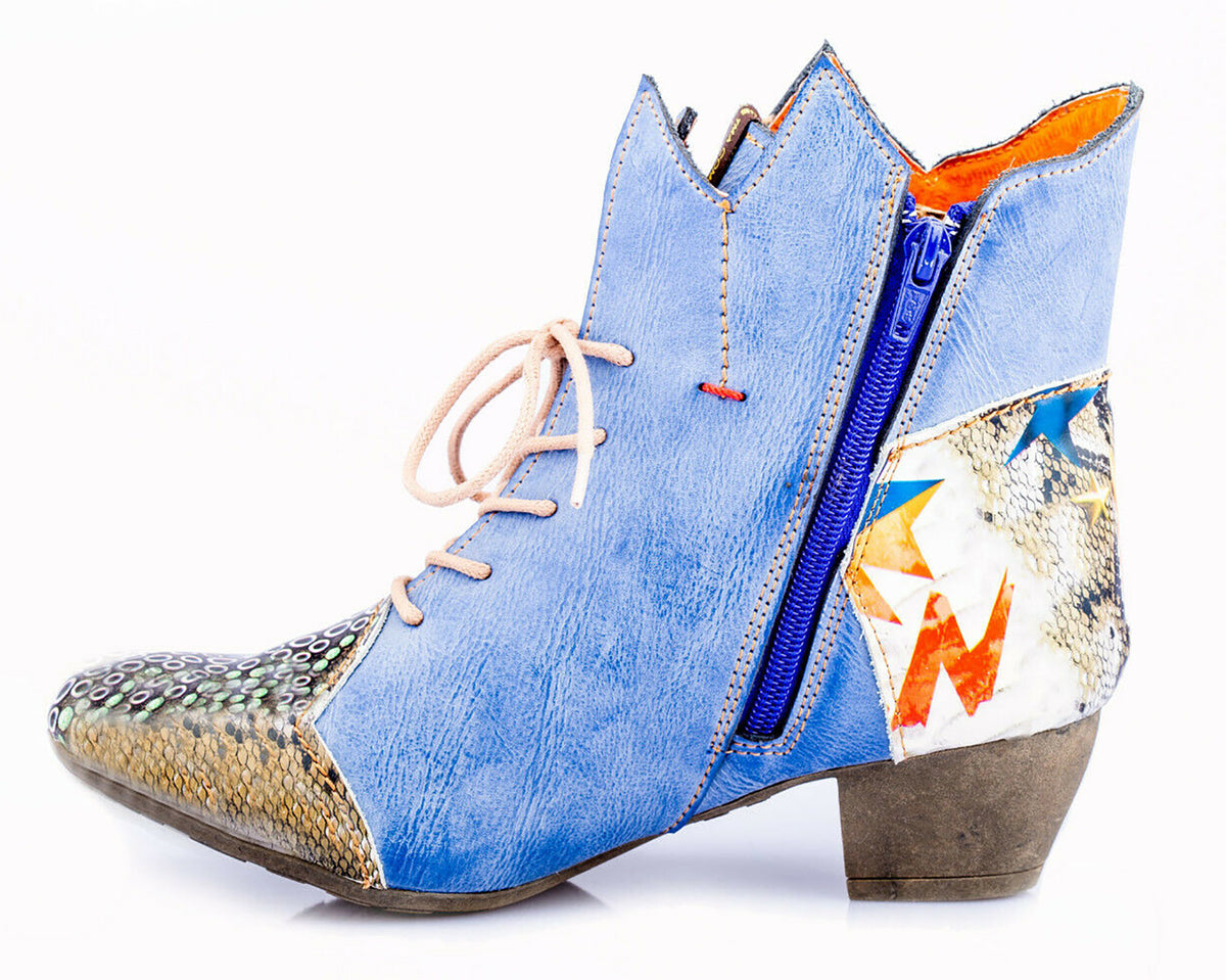 Damen Stiefeletten | TMA 7707 | Frühjahr | Sommer | Herbst | Echtleder | blau | Größen 36 - 42