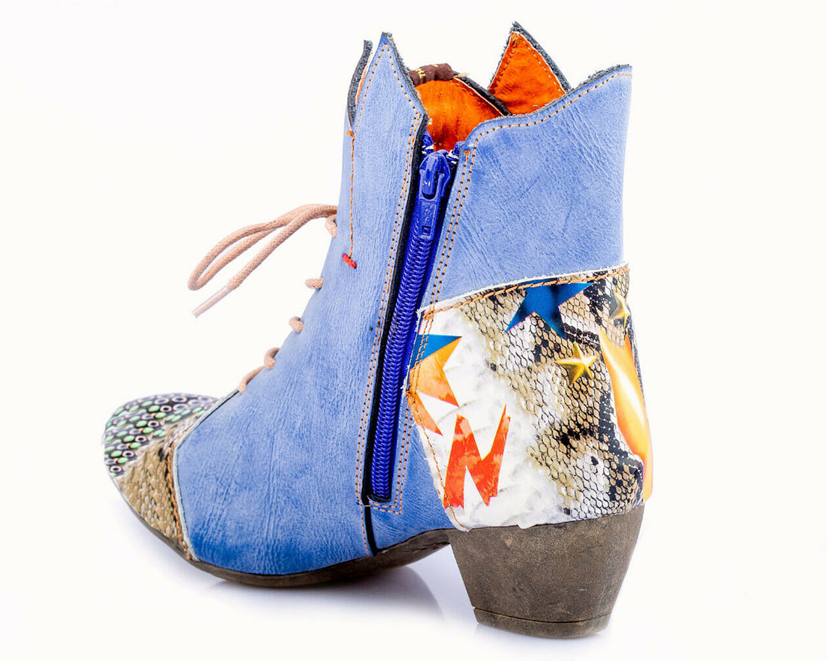 Damen Stiefeletten | TMA 7707 | Frühjahr | Sommer | Herbst | Echtleder | blau | Größen 36 - 42