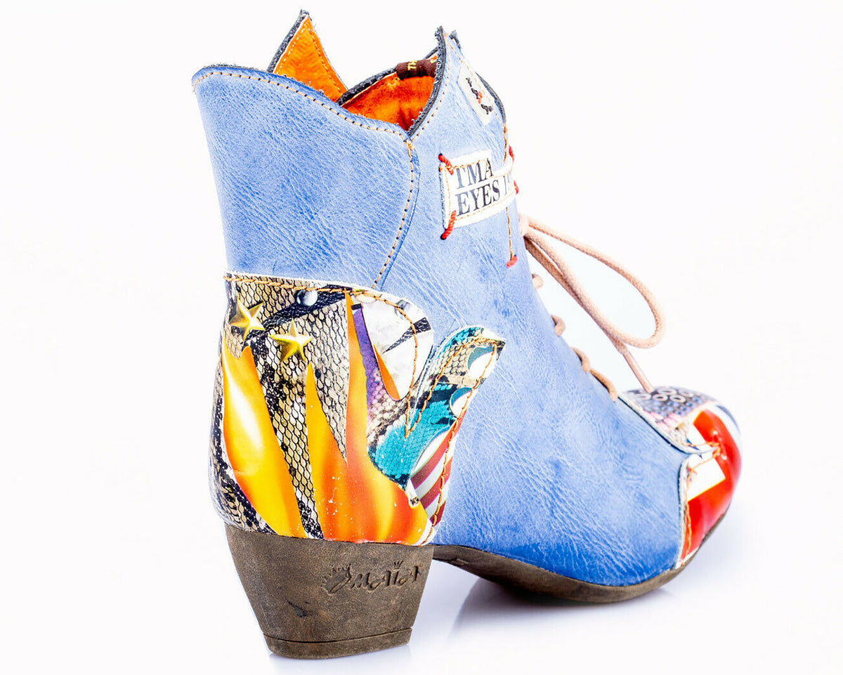 Damen Stiefeletten | TMA 7707 | Frühjahr | Sommer | Herbst | Echtleder | blau | Größen 36 - 42