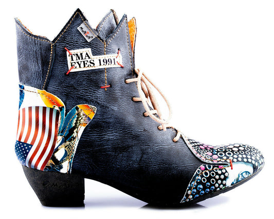 Damen Stiefeletten | TMA 7707 | Frühjahr | Sommer | Herbst | Echtleder | schwarz | Größen 36 - 42