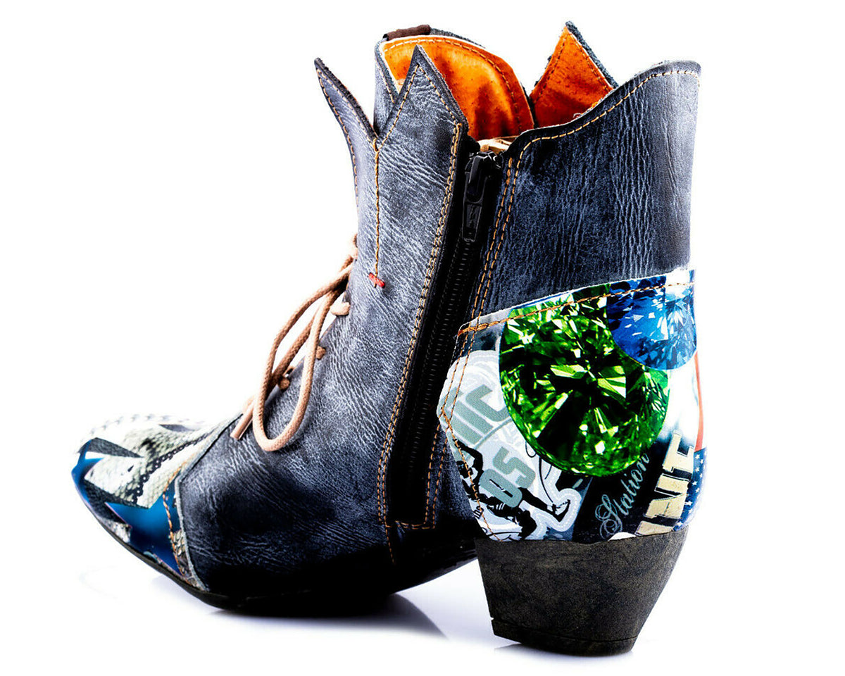 Damen Stiefeletten | TMA 7707 | Frühjahr | Sommer | Herbst | Echtleder | schwarz | Größen 36 - 42