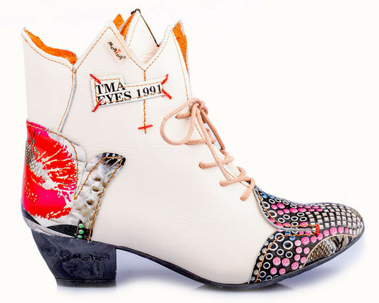Damen Stiefeletten | TMA 7707 | Frühjahr | Sommer | Herbst | Echtleder | weiß | Größen 36 - 42