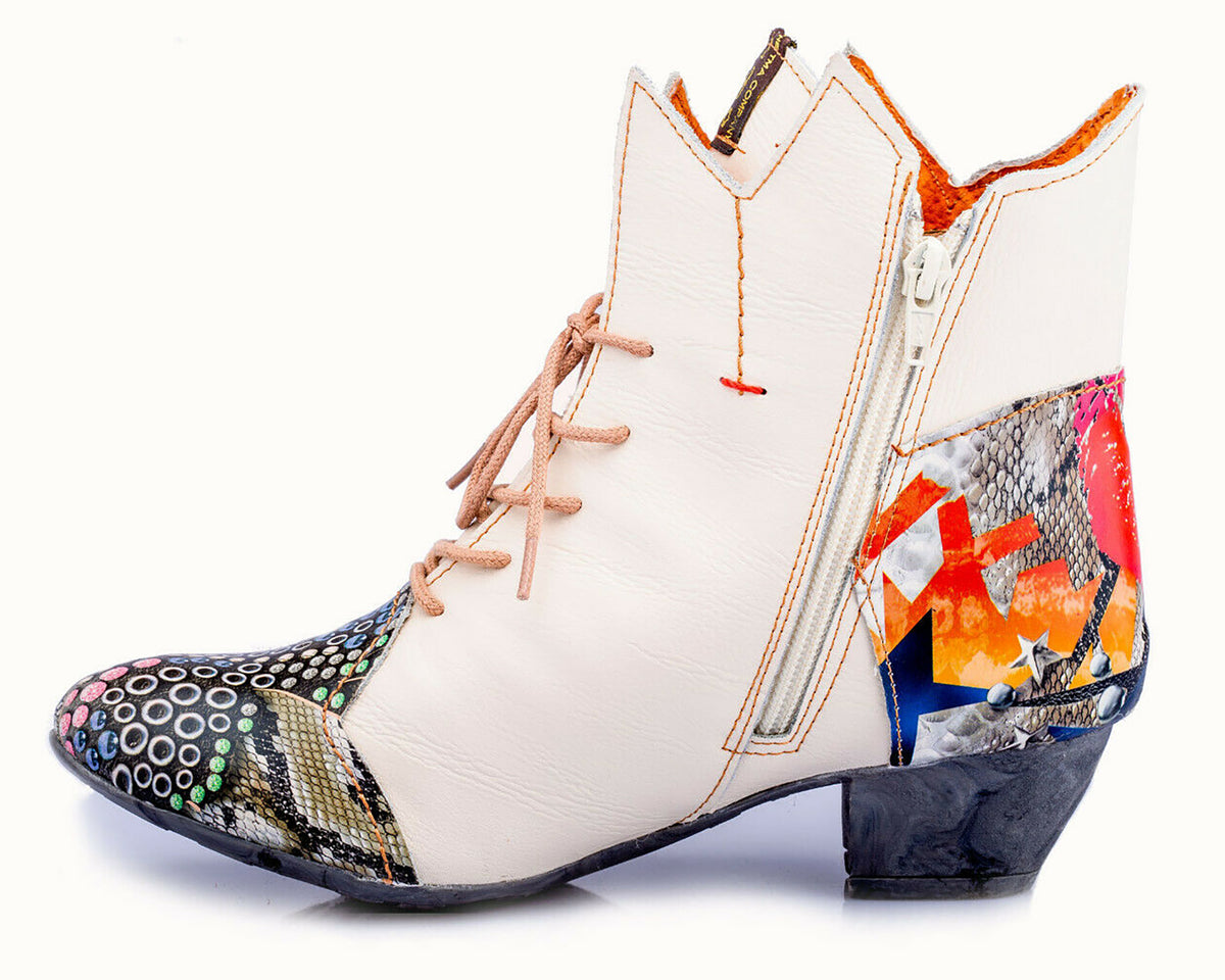 Damen Stiefeletten | TMA 7707 | Frühjahr | Sommer | Herbst | Echtleder | weiß | Größen 36 - 42