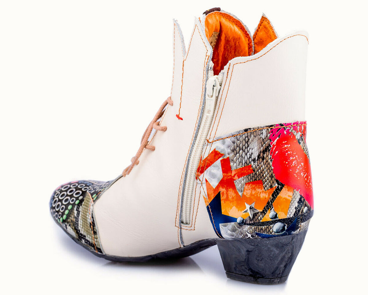 Damen Stiefeletten | TMA 7707 | Frühjahr | Sommer | Herbst | Echtleder | weiß | Größen 36 - 42