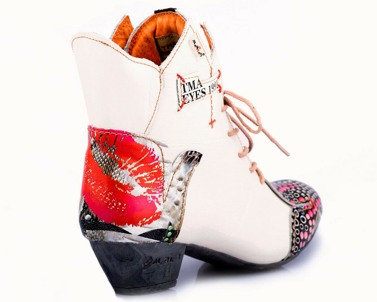 Damen Stiefeletten | TMA 7707 | Frühjahr | Sommer | Herbst | Echtleder | weiß | Größen 36 - 42