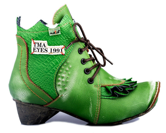 Damen Stiefeletten | TMA 8606F | Winter | gefüttert | Echtleder | grün | Größen 36 - 42