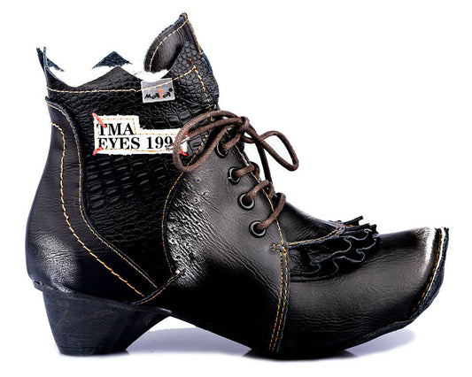 Damen Stiefeletten | TMA 8606F | Winter | gefüttert | Echtleder | schwarz | Größen 36 - 42