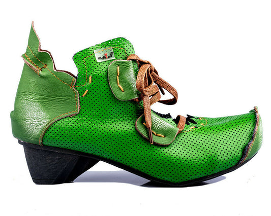 Damenschuhe | TMA 8619 | modischer Damen Halbschuh | Schnürer | Echtleder | grün | Größen 36 - 42