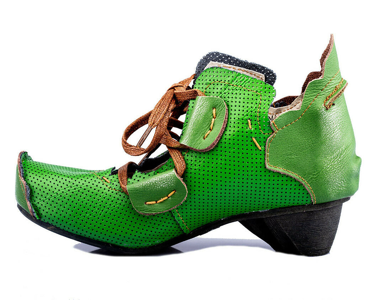 Damenschuhe | TMA 8619 | modischer Damen Halbschuh | Schnürer | Echtleder | grün | Größen 36 - 42