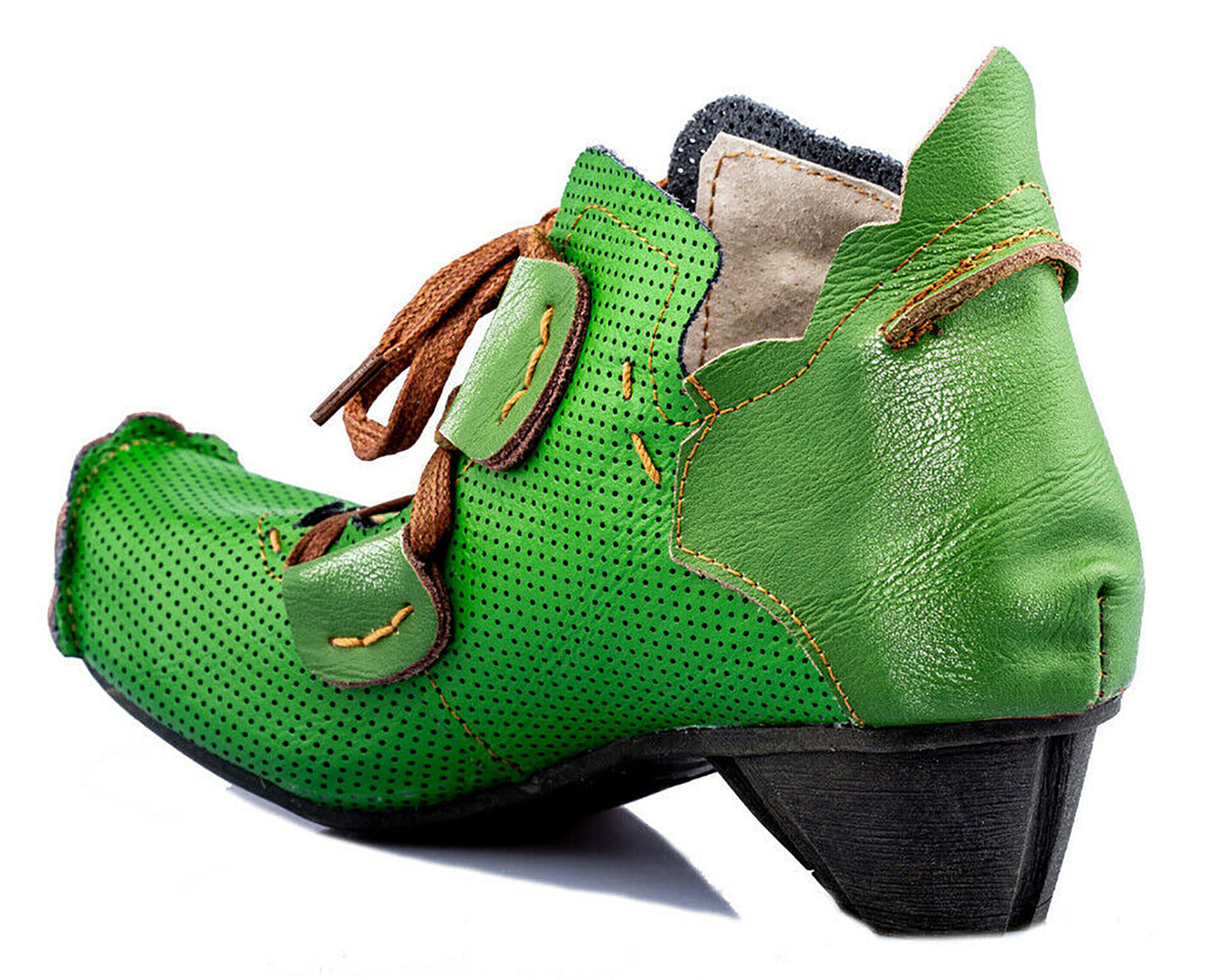 Damenschuhe | TMA 8619 | modischer Damen Halbschuh | Schnürer | Echtleder | grün | Größen 36 - 42