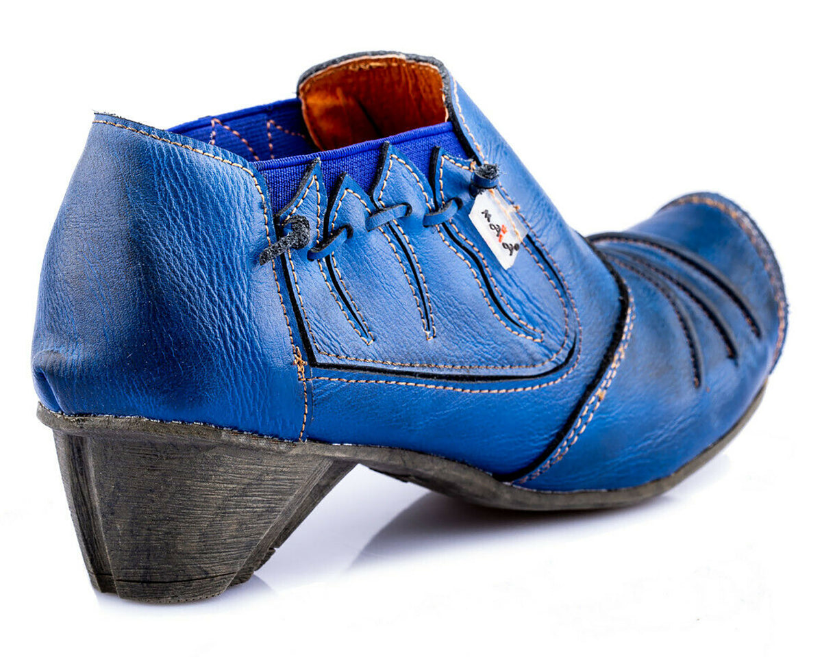 Damenschuhe | TMA 8668 | modischer Damen Halbschuh | Pumps | Slipper | Echtleder | blau | Größen 36 - 42