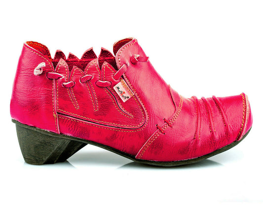 Damenschuhe | TMA 8668 | modischer Damen Halbschuh | Pumps | Slipper | Echtleder | rot | Größen 36 - 42