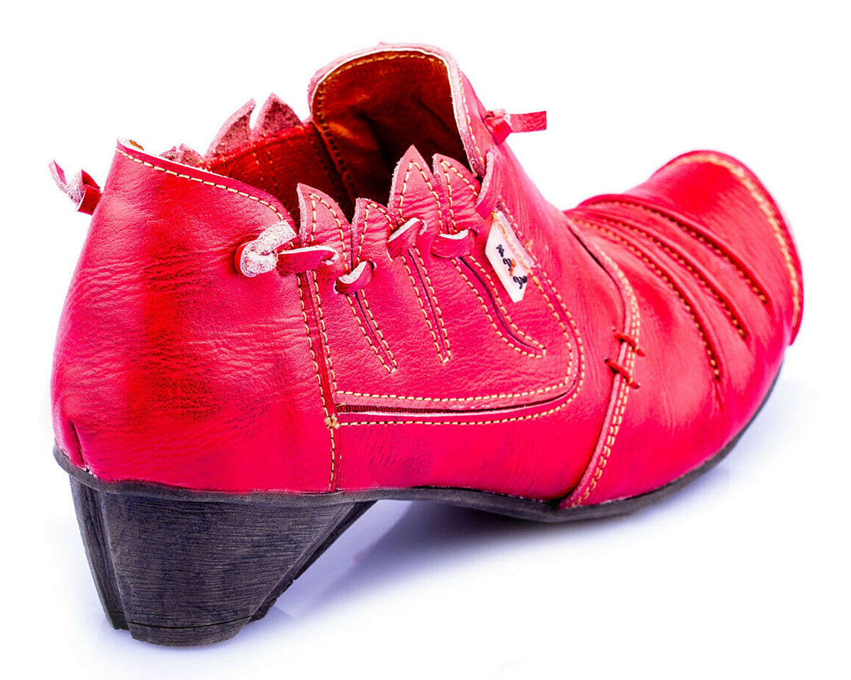 Damenschuhe | TMA 8668 | modischer Damen Halbschuh | Pumps | Slipper | Echtleder | rot | Größen 36 - 42