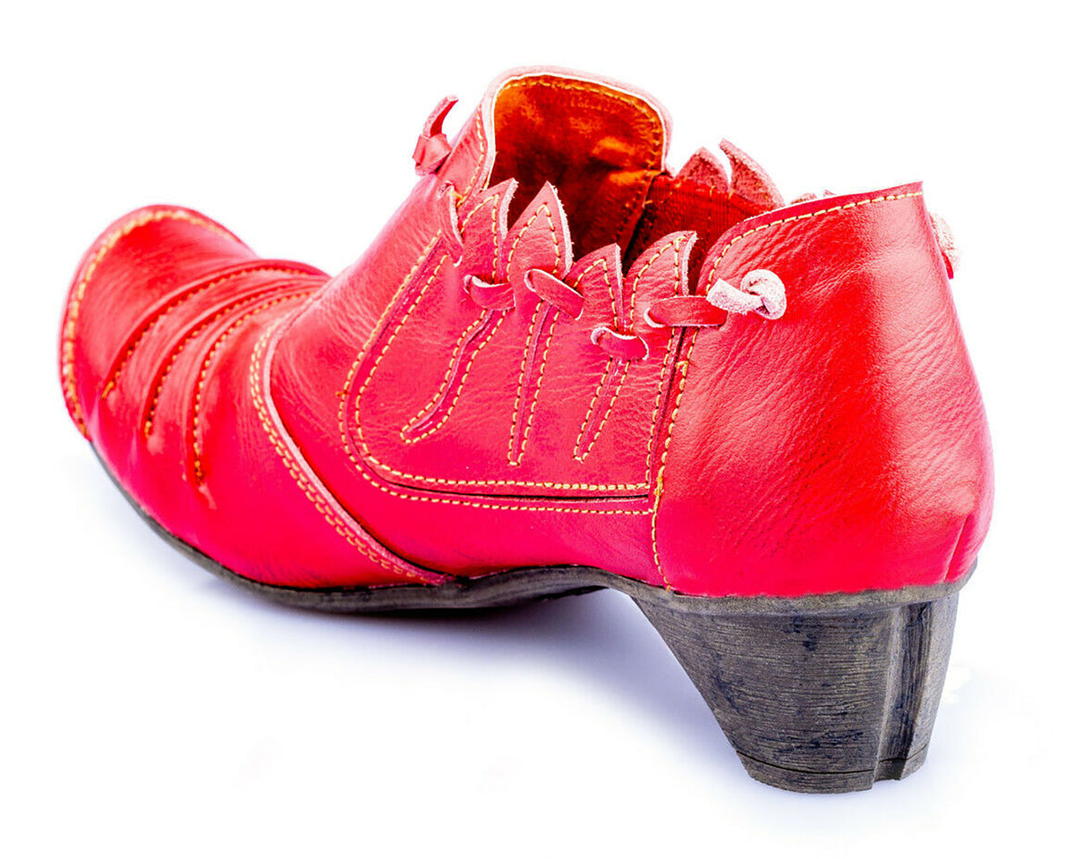 Damenschuhe | TMA 8668 | modischer Damen Halbschuh | Pumps | Slipper | Echtleder | rot | Größen 36 - 42