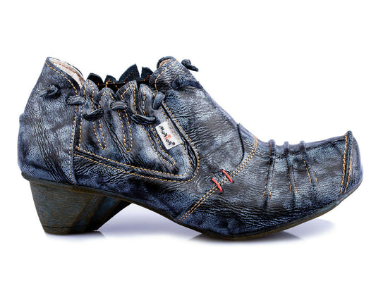 Damenschuhe | TMA 8668 | modischer Damen Halbschuh | Pumps | Slipper | Echtleder | schwarz | Größen 36 - 42
