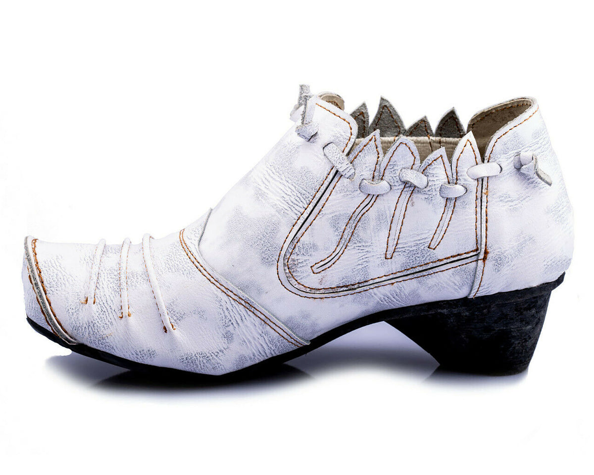 Damenschuhe | TMA 8668 | modischer Damen Halbschuh | Pumps | Slipper | Echtleder | weiß | Größen 36 - 42