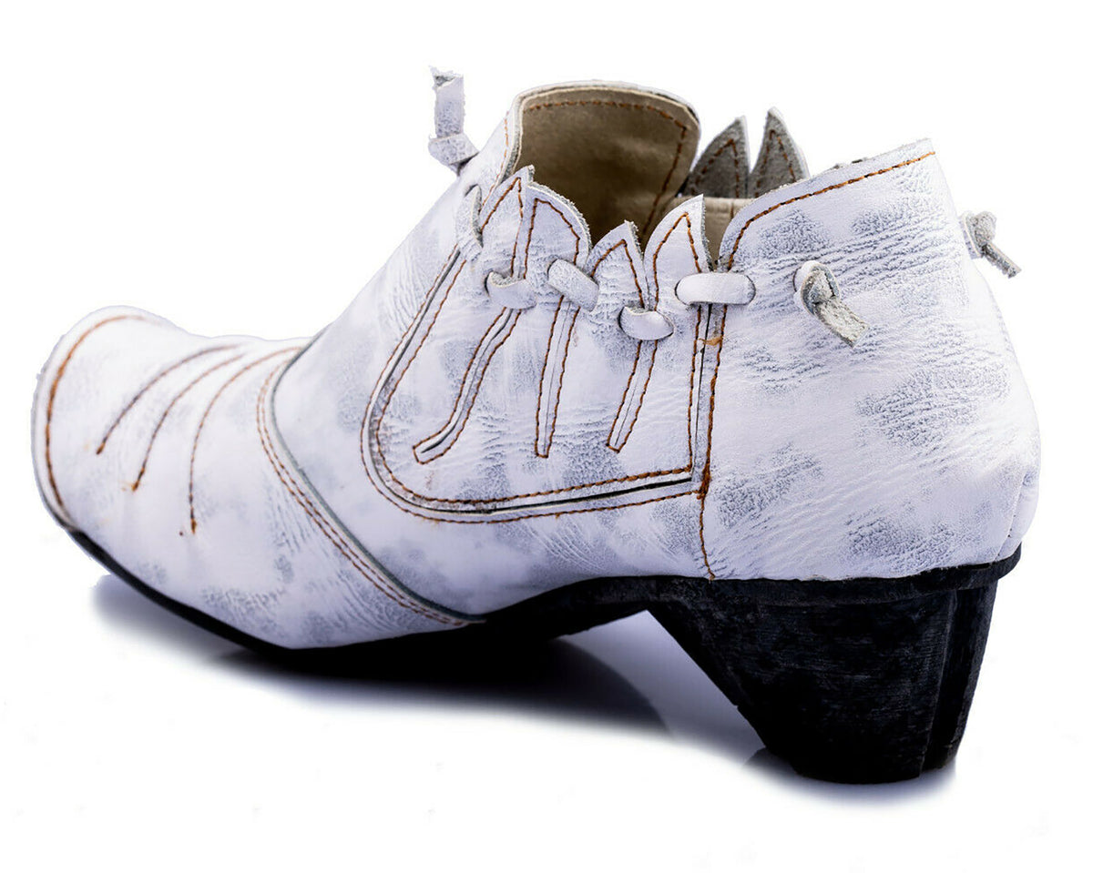 Damenschuhe | TMA 8668 | modischer Damen Halbschuh | Pumps | Slipper | Echtleder | weiß | Größen 36 - 42