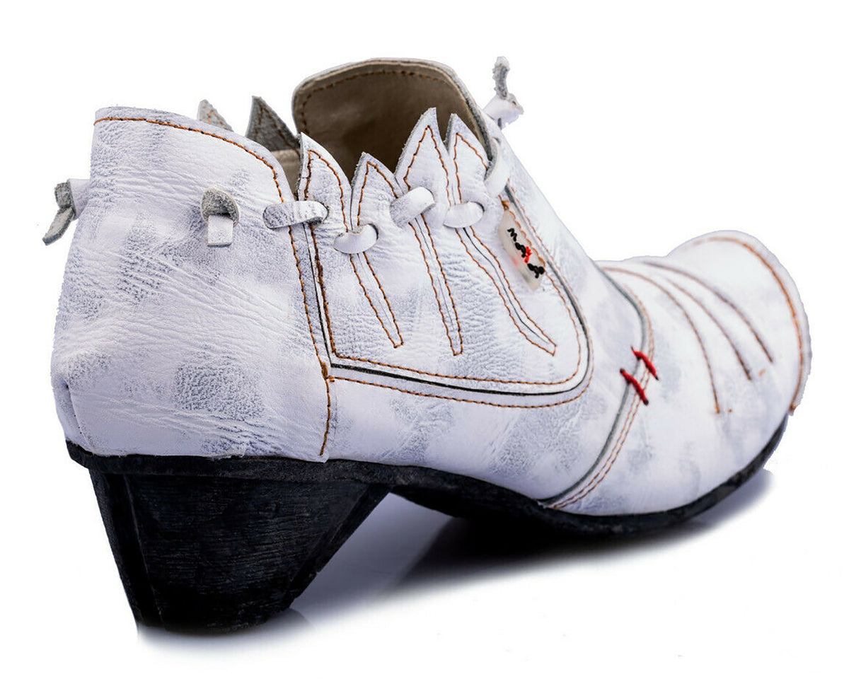 Damenschuhe | TMA 8668 | modischer Damen Halbschuh | Pumps | Slipper | Echtleder | weiß | Größen 36 - 42