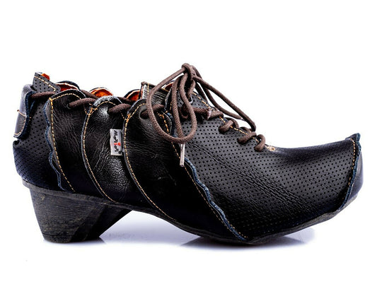 Damenschuhe | TMA 8677 | modischer Damen Halbschuh | Slipper | Echtleder | schwarz | Größen 36 - 42