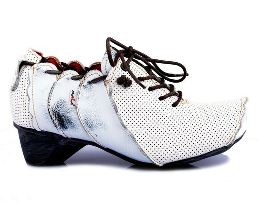 Damenschuhe | TMA 8677 | modischer Damen Halbschuh | Slipper | Echtleder | weiß | Größen 36 - 42
