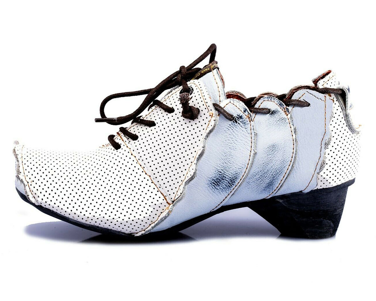 Damenschuhe | TMA 8677 | modischer Damen Halbschuh | Slipper | Echtleder | weiß | Größen 36 - 42