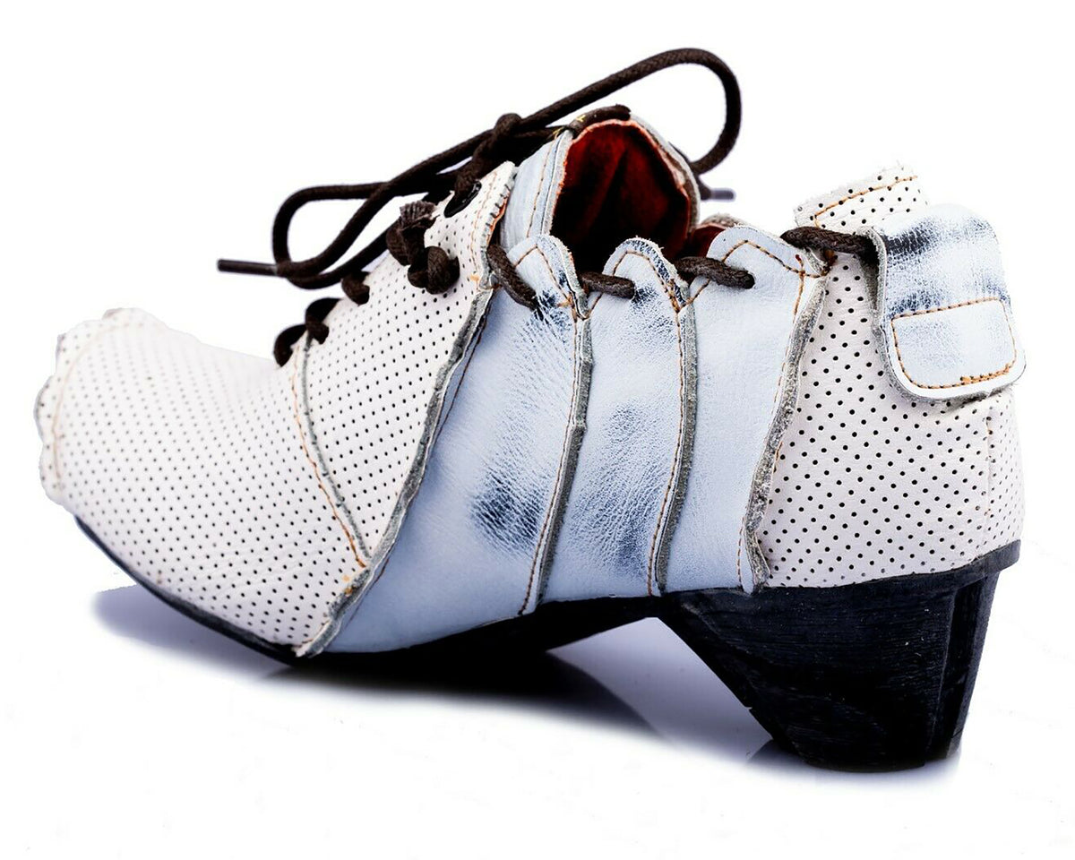 Damenschuhe | TMA 8677 | modischer Damen Halbschuh | Slipper | Echtleder | weiß | Größen 36 - 42