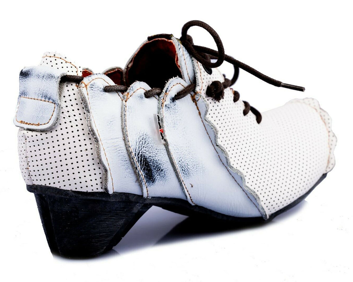 Damenschuhe | TMA 8677 | modischer Damen Halbschuh | Slipper | Echtleder | weiß | Größen 36 - 42