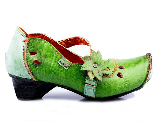 Pumps | TMA 8766 | Damen Halbschuhe mit Absatz | Echtleder Schuhe | grün | Größen 36 - 42