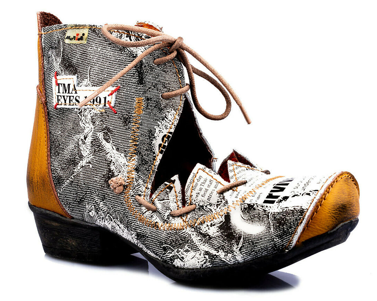 Damenschuhe | TMA 8778 | modischer Damen Halbschuh | Schnürer | Echtleder | braun | Größen 36 - 42