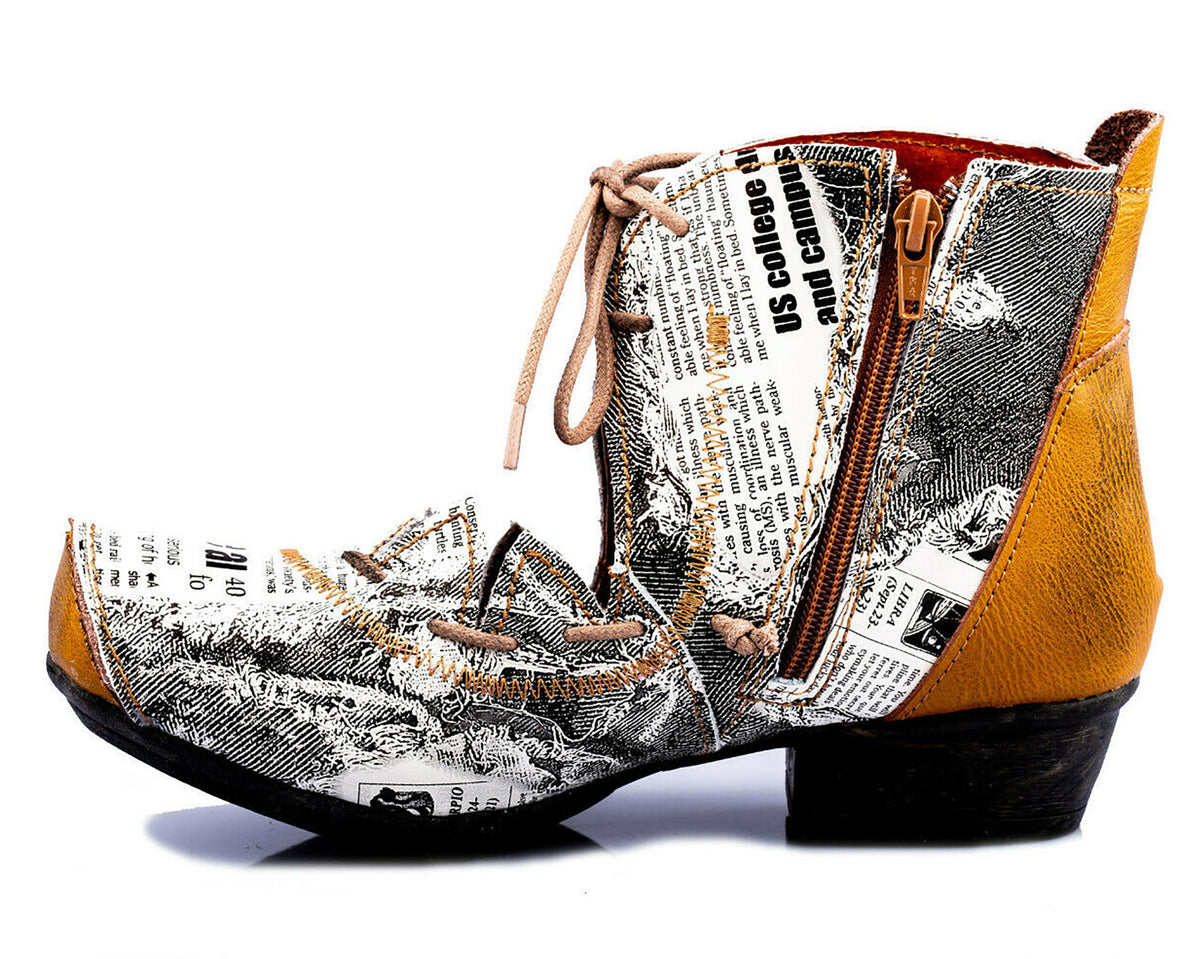 Damenschuhe | TMA 8778 | modischer Damen Halbschuh | Schnürer | Echtleder | braun | Größen 36 - 42